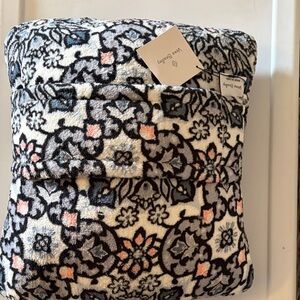 Vera Bradley Floral Pattern Blanket - Black, White, Pink